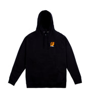 Black Fuel Off-Road hoodie with a front pocket, adjustable drawstring hood, and orange Fuel logo on the chest.