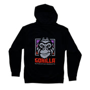 Black Gorilla Automotive hoodie featuring a front logo and a drawstring hood.