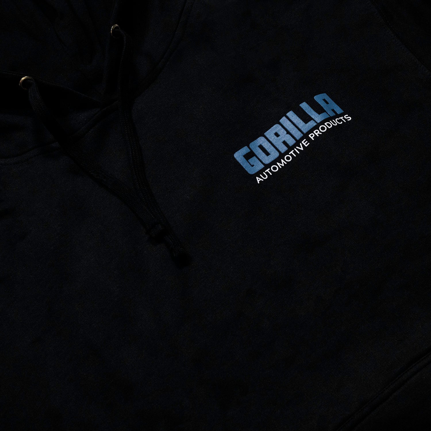 Gorilla WORLDS STRONGEST Pullover Hoodie featuring a bold graphic design and a classic black color.