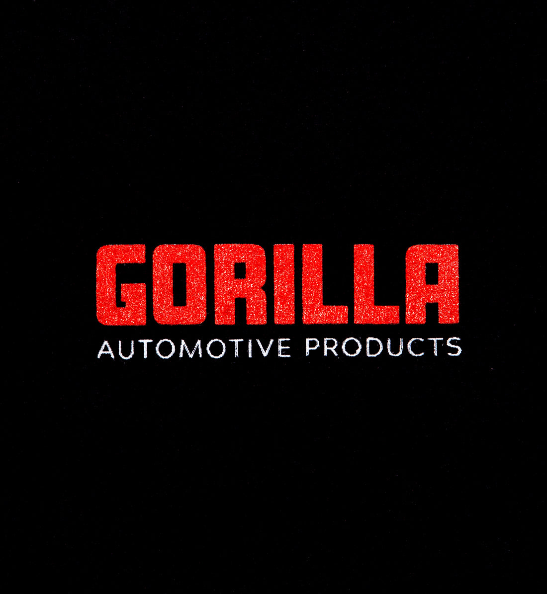 Gorilla Automotive logo short sleeve black tee featuring a front detail design.