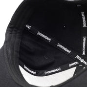 Hoonigan CENSOR BAR Snapback Hat in black with embroidered logo on the front and adjustable strap at the back.