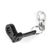 Hoonigan FOUND IT Keychain featuring a durable black design with a carabiner clip for easy attachment.