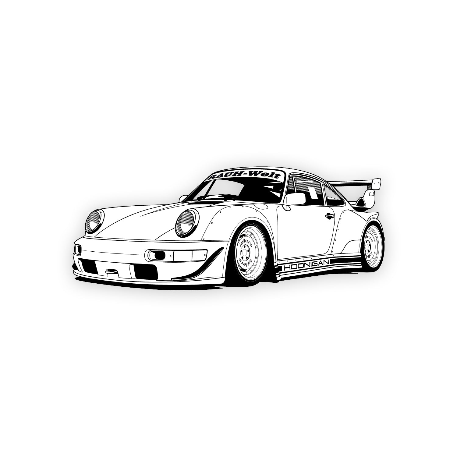 Hoonigan x RWB HQ Sticker (6.11")
