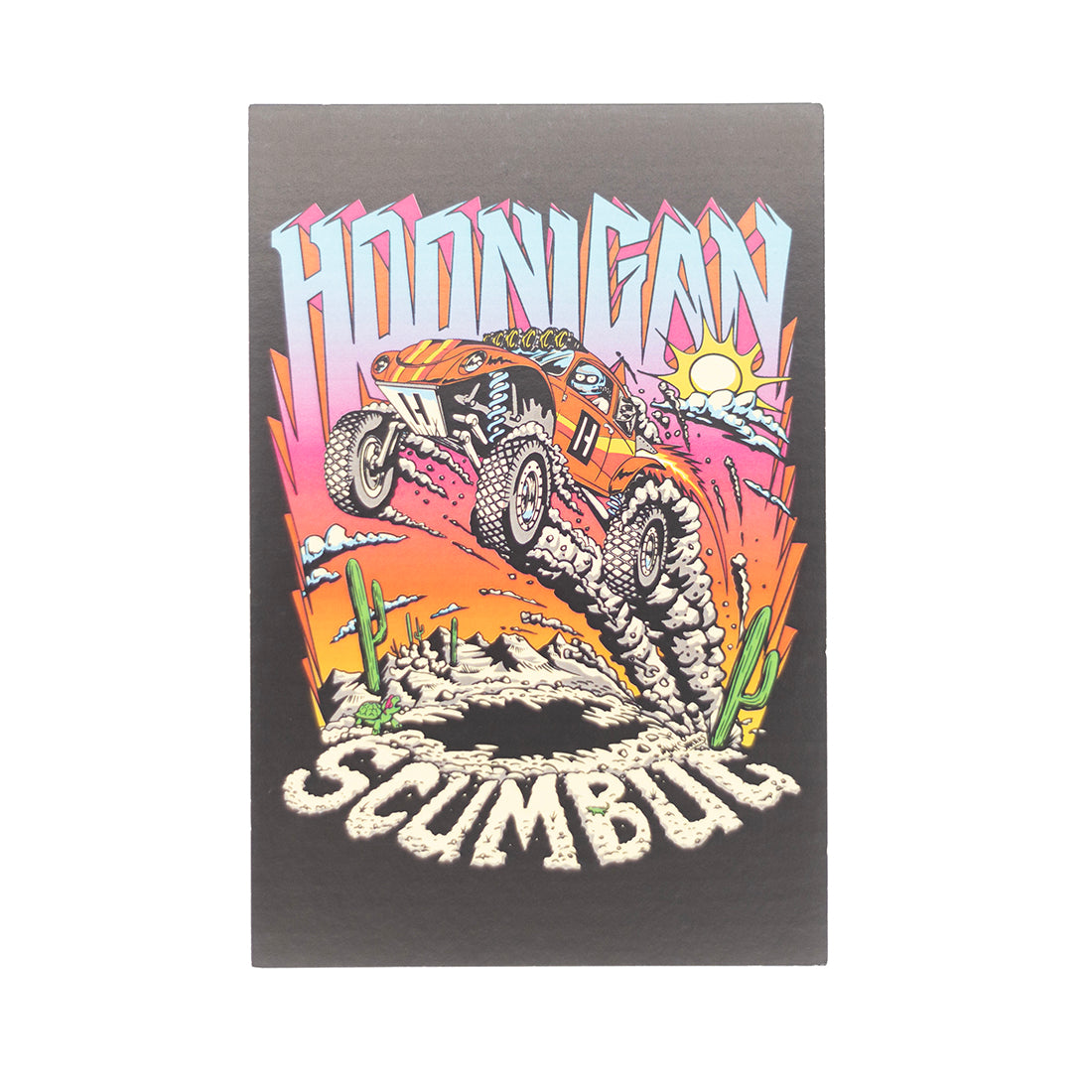 Hoonigan BAJA MISADVENTURE SCUMBUG collectible card featuring vibrant artwork and a unique design.