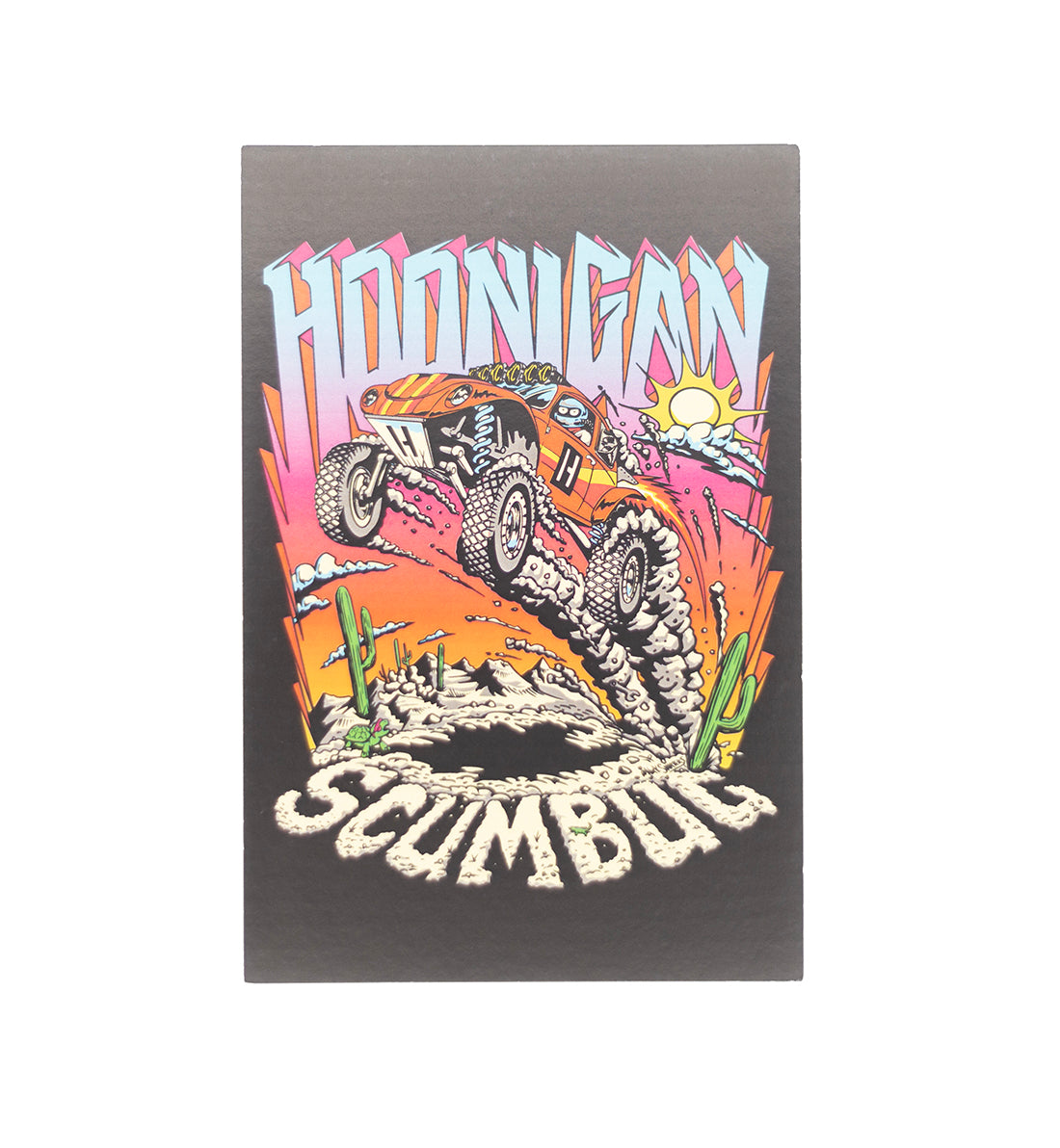 Hoonigan BAJA MISADVENTURE SCUMBUG collectible card featuring vibrant artwork and a unique design.