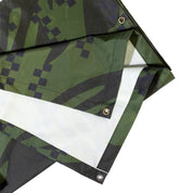 Hoonigan DISTRUPTIVE Nylon Tarp in black and green, featuring a striking logo and durable design for outdoor use.