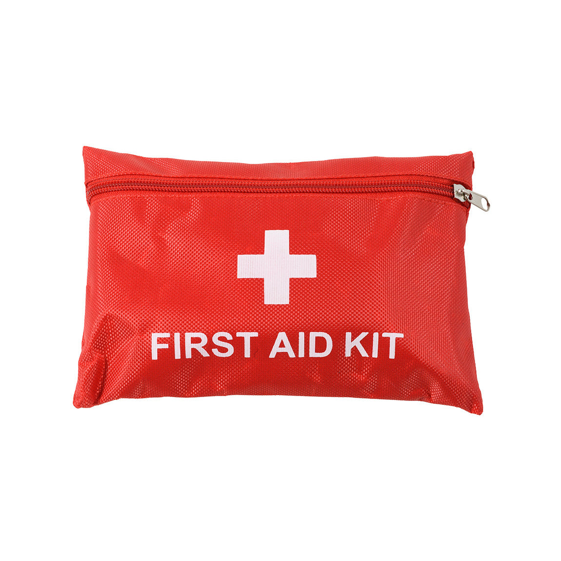 Red Hoonigan OH SH*T First Aid Safety Kit pouch with zipper, featuring a white cross and "First Aid Kit" text.