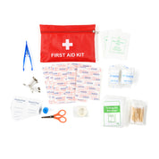 Hoonigan OH SH*T Safety Kit with first aid supplies, bandages, alcohol pads, scissors, safety pins, and wound care essentials.