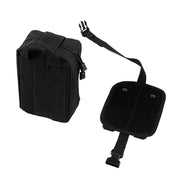 Black safety kit with a compact pouch, adjustable strap, and mounting pad, designed for Hoonigan OH SH*T Safety Kit.