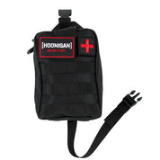 Black Hoonigan OH SH*T Safety Kit pouch with red cross patch and adjustable strap for car safety emergencies.