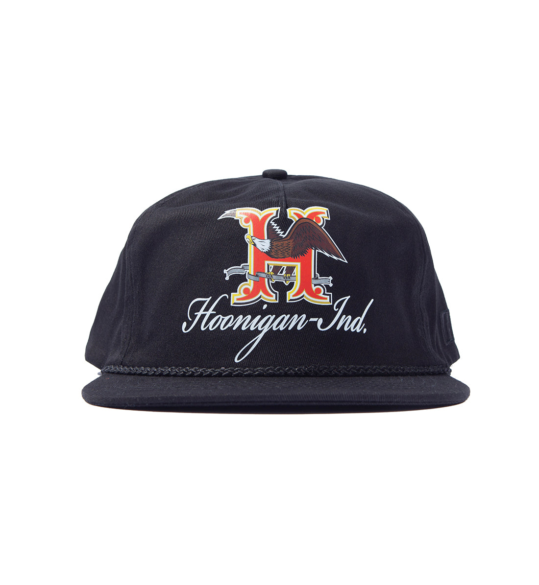 Black Hoonigan HOPS unstructured snapback hat with front logo.