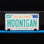 Hoonigan OG Florida license plate featuring bold graphics and text on a vibrant background.