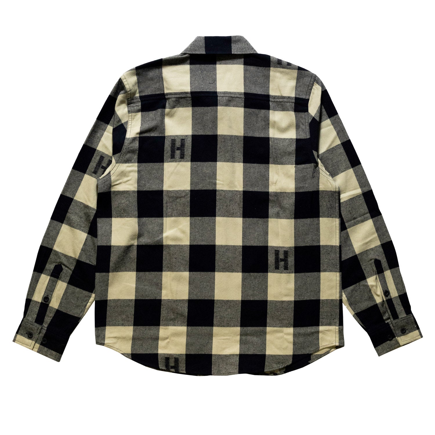 Hoonigan H Icon Woven Flannel Long Sleeve Shirt in black and red checkered pattern.