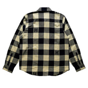 Hoonigan H Icon Woven Flannel Long Sleeve Shirt in black and red checkered pattern.