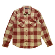 Hoonigan H Icon Woven Flannel Long Sleeve Shirt in black and red plaid, featuring a button-up front and chest pockets.