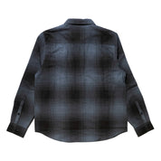 Hoonigan RUST Long Sleeve Flannel Shirt featuring a checkered design in rust and gray colors.