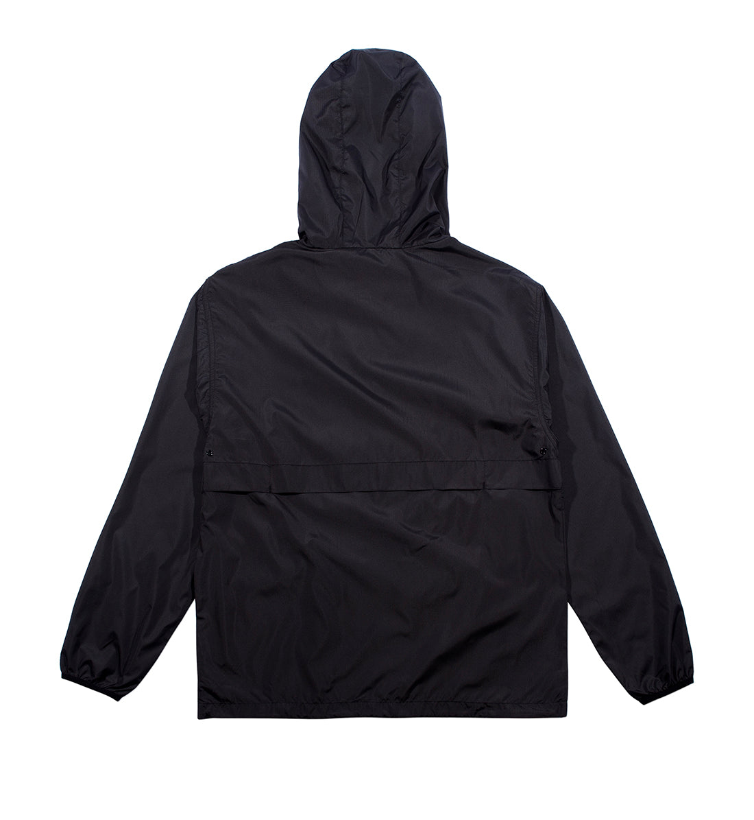 Hoonigan STANDARD ISSUE Windbreaker Jacket in black and white, featuring a hood and the Hoonigan logo on the back.