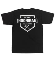 Hoonigan BRACKET X LOGO short sleeve black t-shirt featuring a bold white logo on the front.