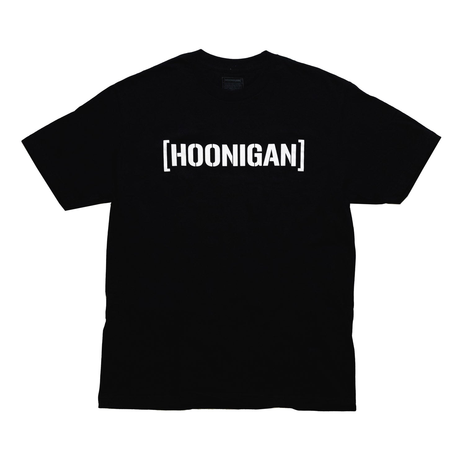 Hoonigan BRACKET CENSOR BAR LOGO Short Sleeve Tee in black featuring a bold logo design across the chest.
