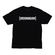 Hoonigan BRACKET CENSOR BAR LOGO Short Sleeve Tee in black featuring a bold logo design across the chest.