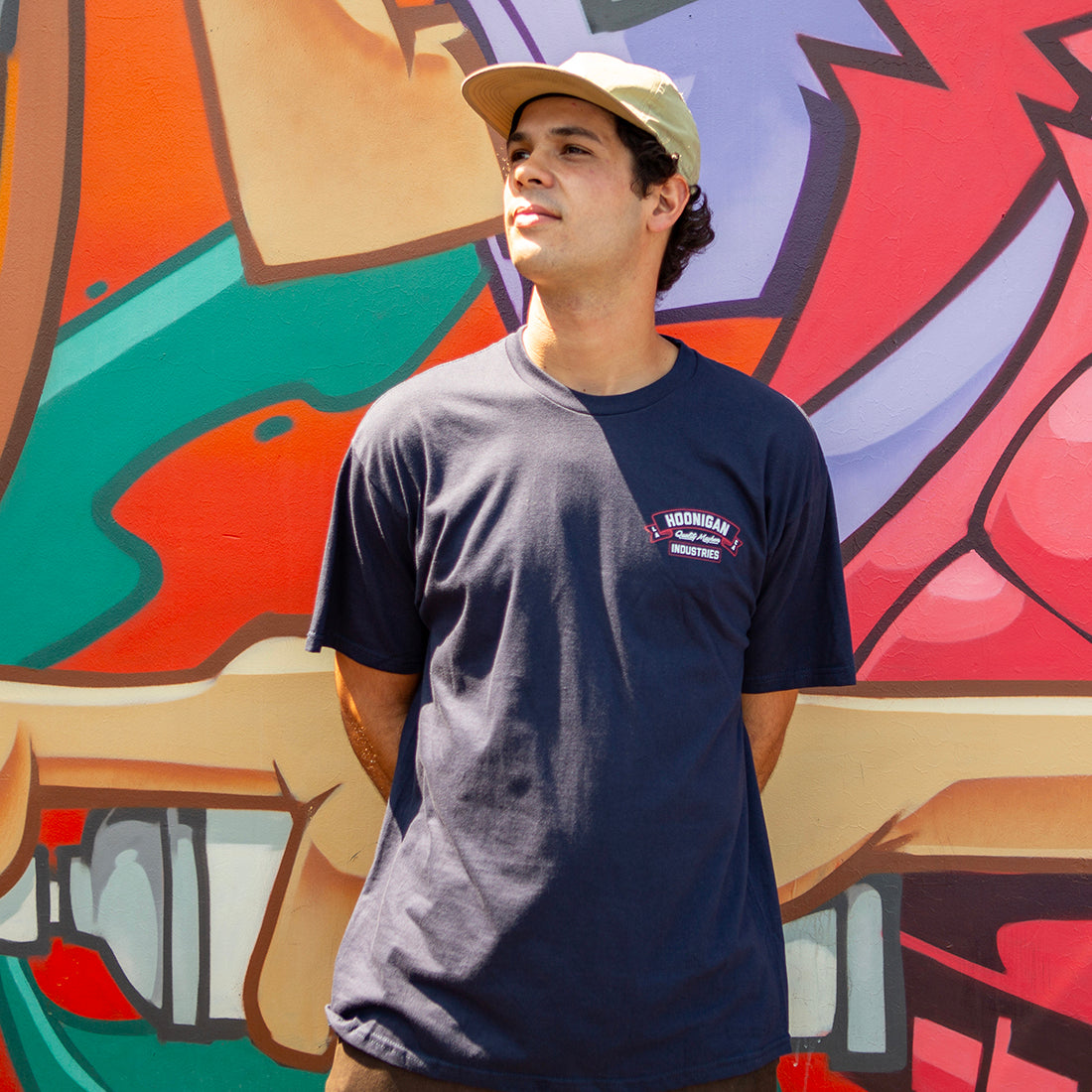 Hoonigan CRANKED Short Sleeve Tee in black, featuring a bold graphic design on the front.