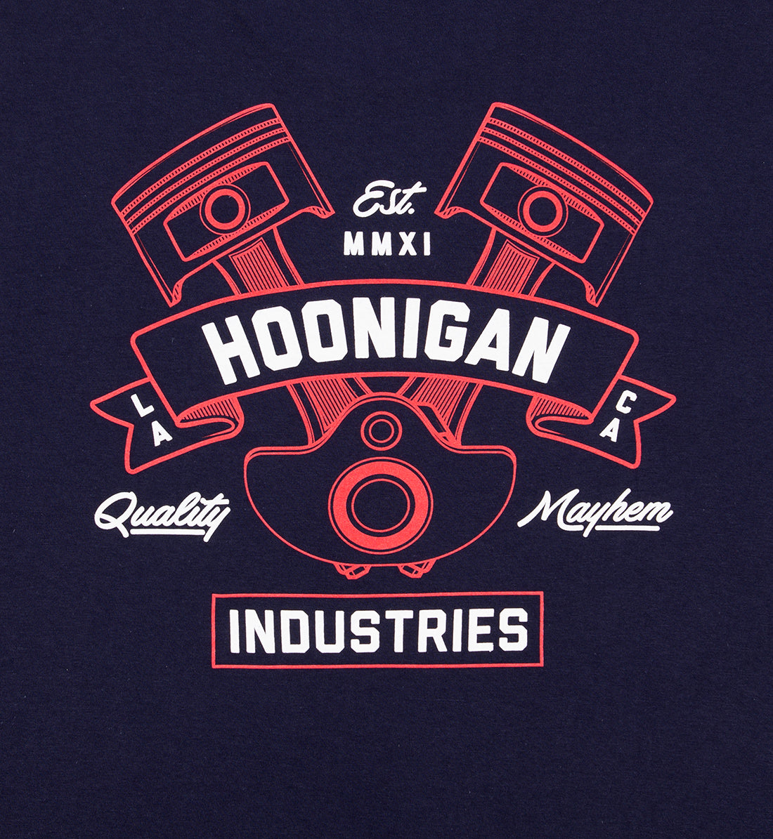 Hoonigan CRANKED Short Sleeve Tee featuring a unique graphic design on the back, black cotton fabric, and comfortable fit.