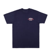 Hoonigan CRANKED Short Sleeve Tee featuring a bold graphic design in black and white, set against a classic crew neck style.