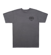 Black short sleeve tee featuring the Hoonigan Bracket X logo prominently on the front.