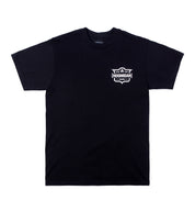 Black Hoonigan EMBLEM short sleeve tee featuring a bold white logo printed on the front.