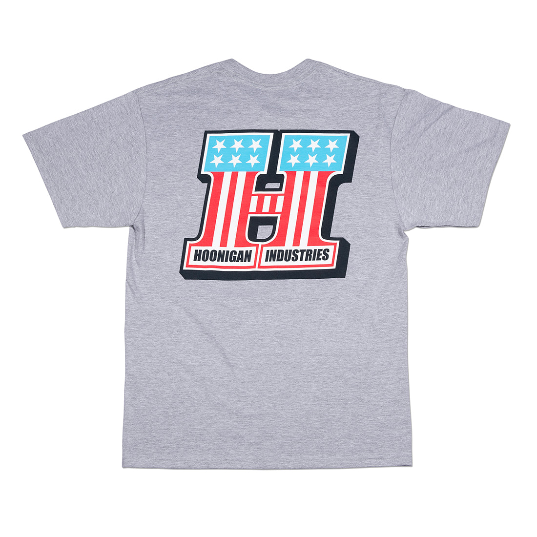 Hoonigan HARDTAIL Short Sleeve Tee in heather gray, featuring a bold logo on the back.
