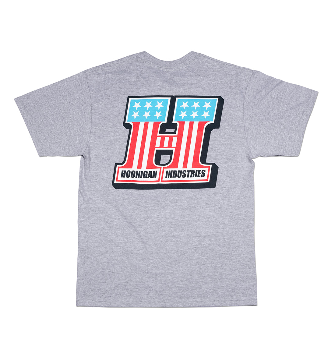 Hoonigan HARDTAIL Short Sleeve Tee in heather gray, featuring a bold logo on the back.