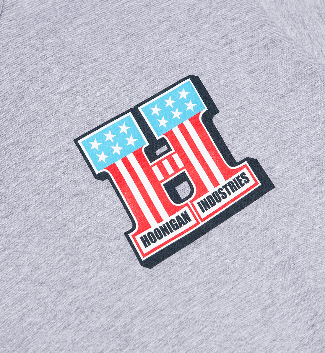 Hoonigan HARDTAIL Short Sleeve Tee in heather gray, featuring front graphic detail and a classic crew neck design.