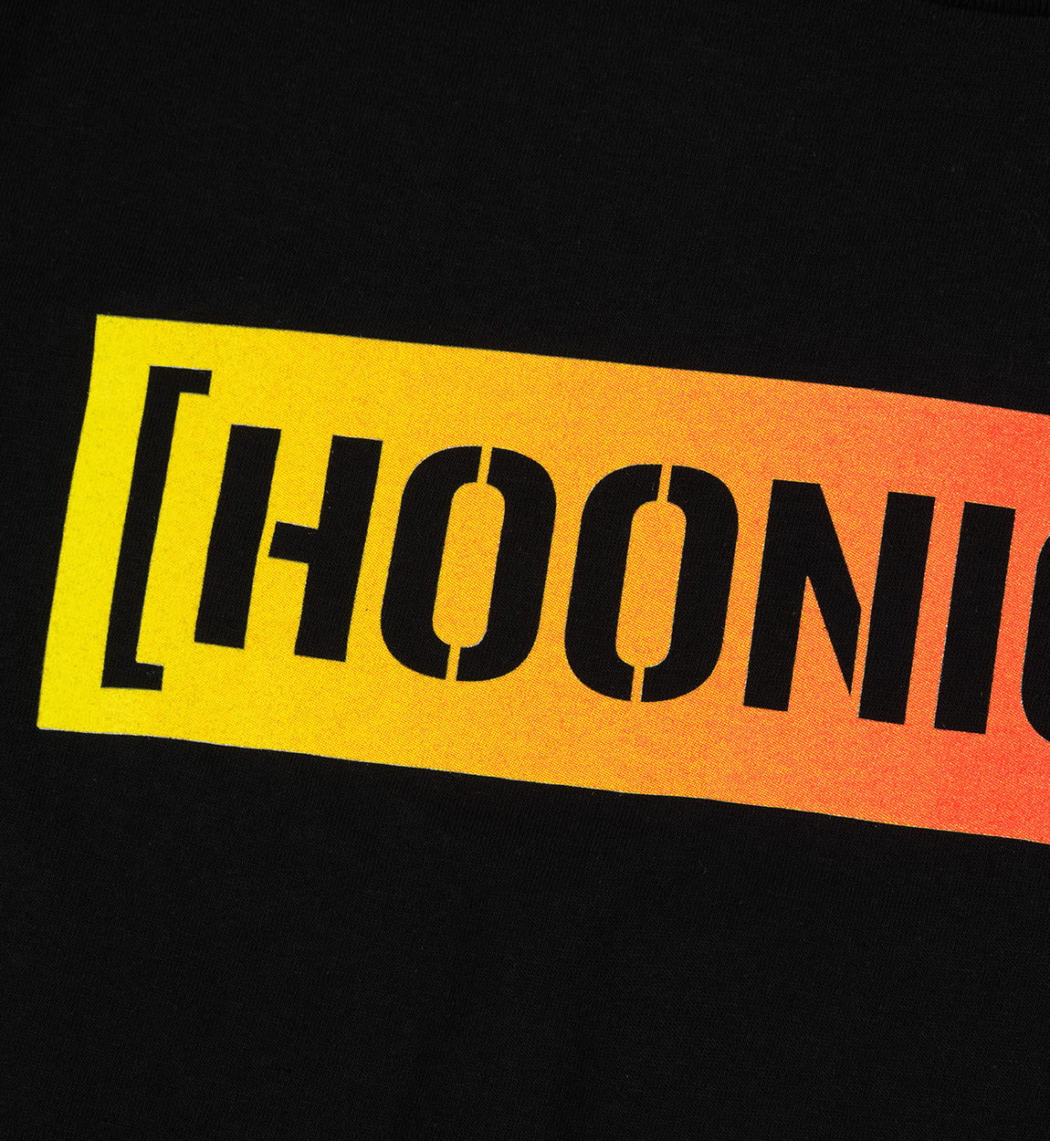 Black Hoonigan SHIFT CENSOR BAR Short Sleeve Tee featuring a bold logo design on the front.