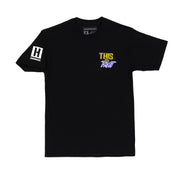 Hoonigan THIS VS THAT black short sleeve tee featuring bold graphic design on the front.