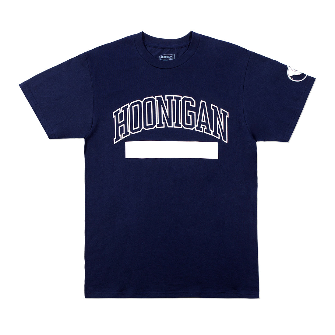 Hoonigan UNATHLETIC short sleeve navy tee with bold white graphic text.