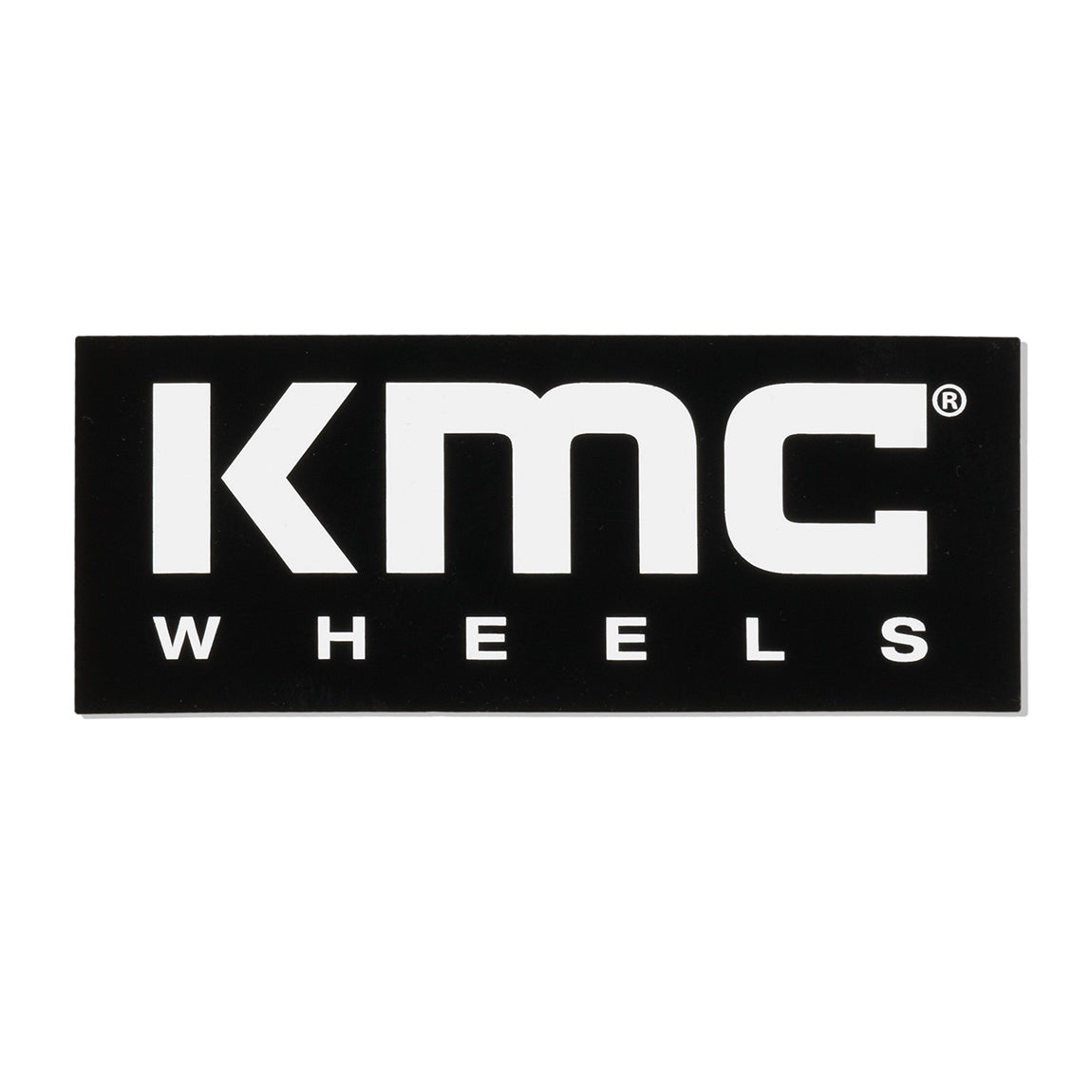 KMC 6-inch rectangle sticker featuring a bold design in black and white.