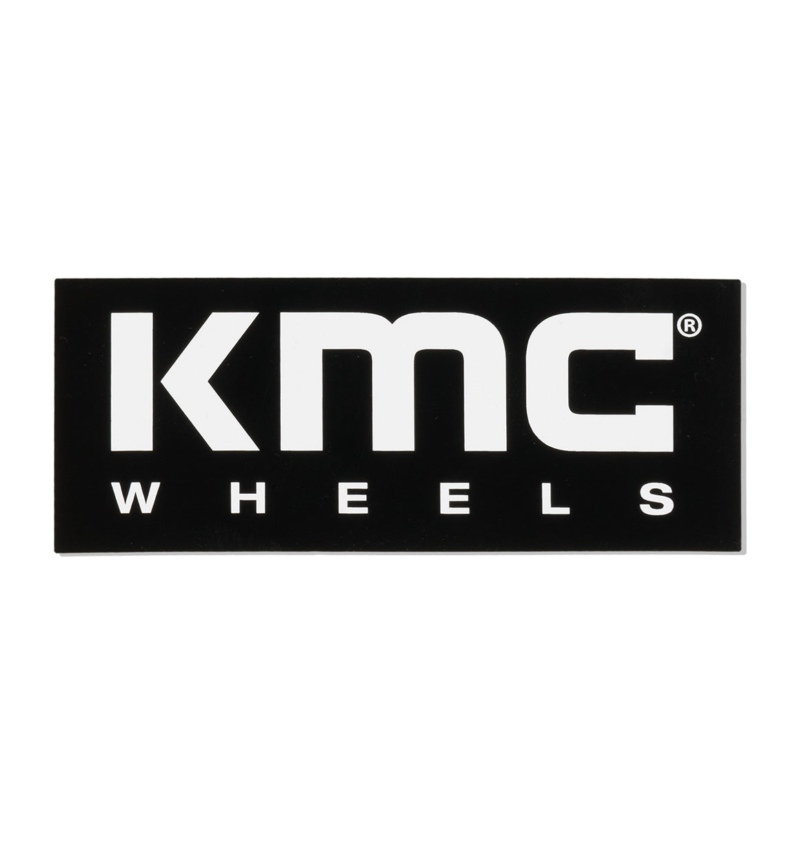 KMC 6-inch rectangle sticker featuring a bold design in black and white.