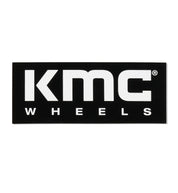KMC 6-inch rectangle sticker featuring a bold design in black and white.