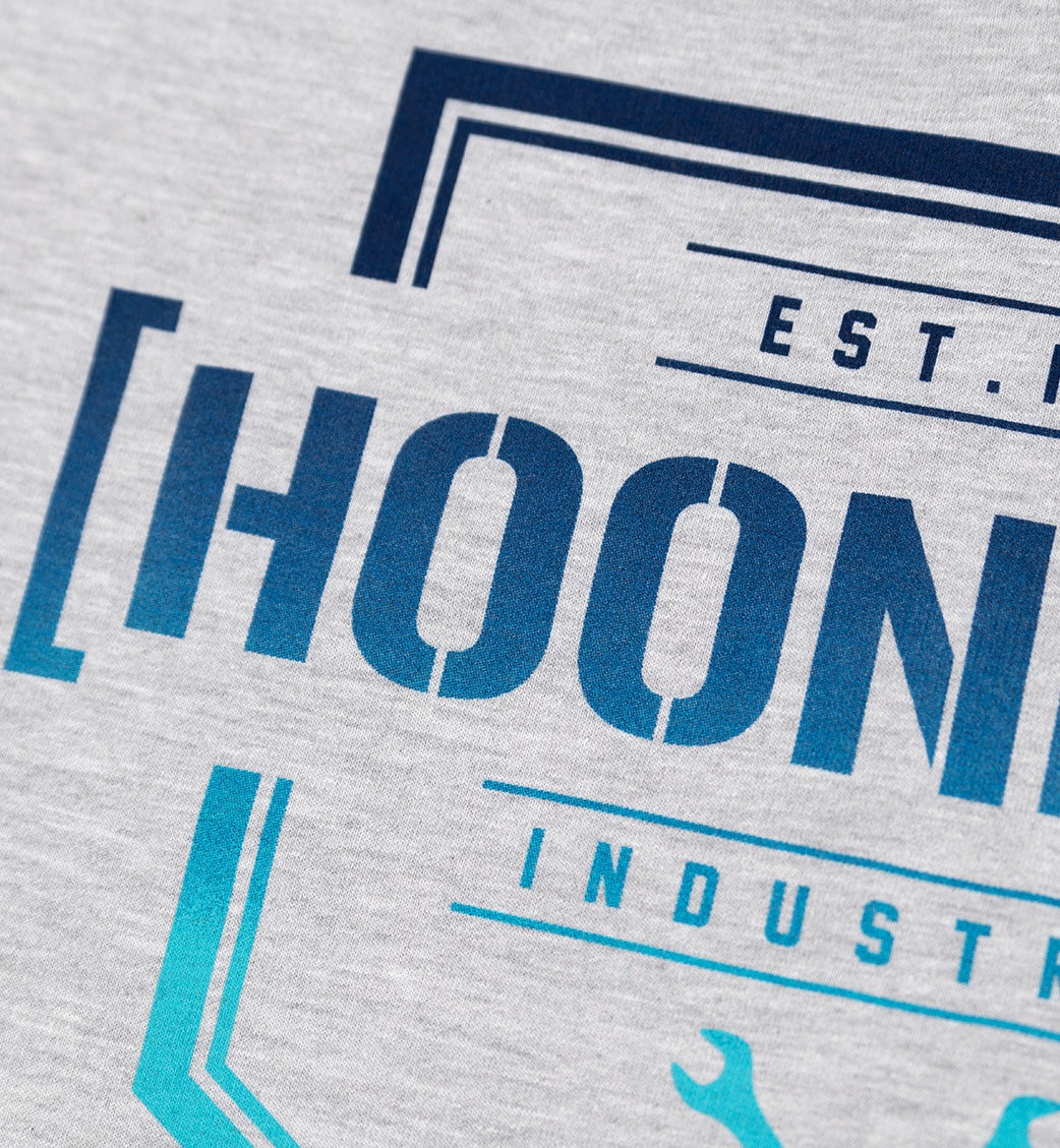 Hoonigan Bracket x Logo zip hoodie in black with gray logo details, featuring a front zipper and side pockets.