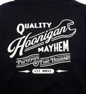 Hoonigan BACKDATE Pullover Hoodie featuring stylish back graphic design in black fabric.