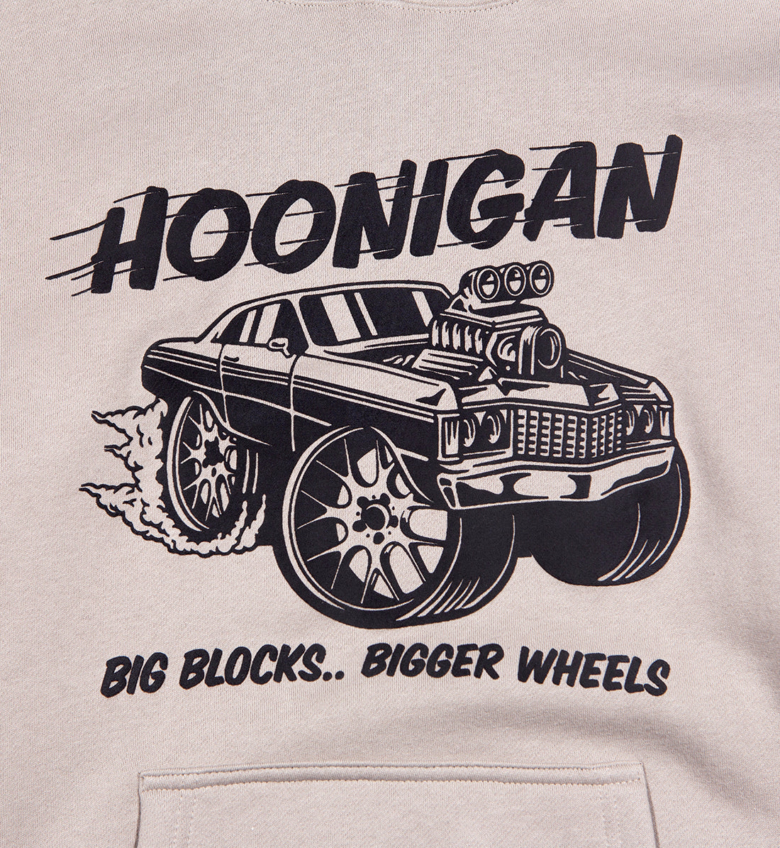 Hoonigan RIDONKULOUS black pullover hoodie featuring colorful logo design and front pocket.