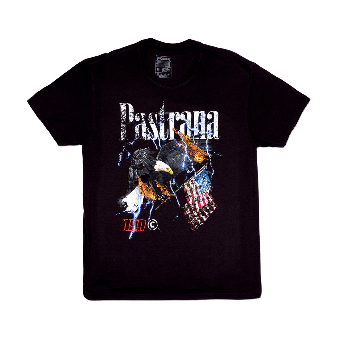 Black Travis Pastrana FLY HIGH VINTAGE WASHED Short Sleeve Tee featuring a vintage-style graphic print on the front.