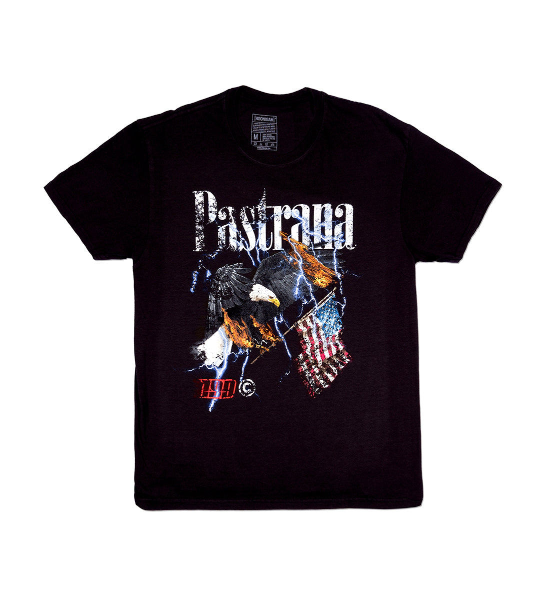 Black Travis Pastrana FLY HIGH VINTAGE WASHED Short Sleeve Tee featuring a vintage-style graphic print on the front.
