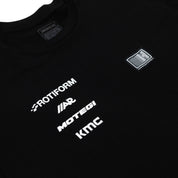 Hoonigan Motorsports black short sleeve tee featuring a bold graphic logo on the front.