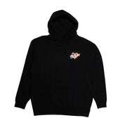 Hoonigan FIND OUT pullover hoodie in black featuring a large graphic logo on the front and a drawstring hood.