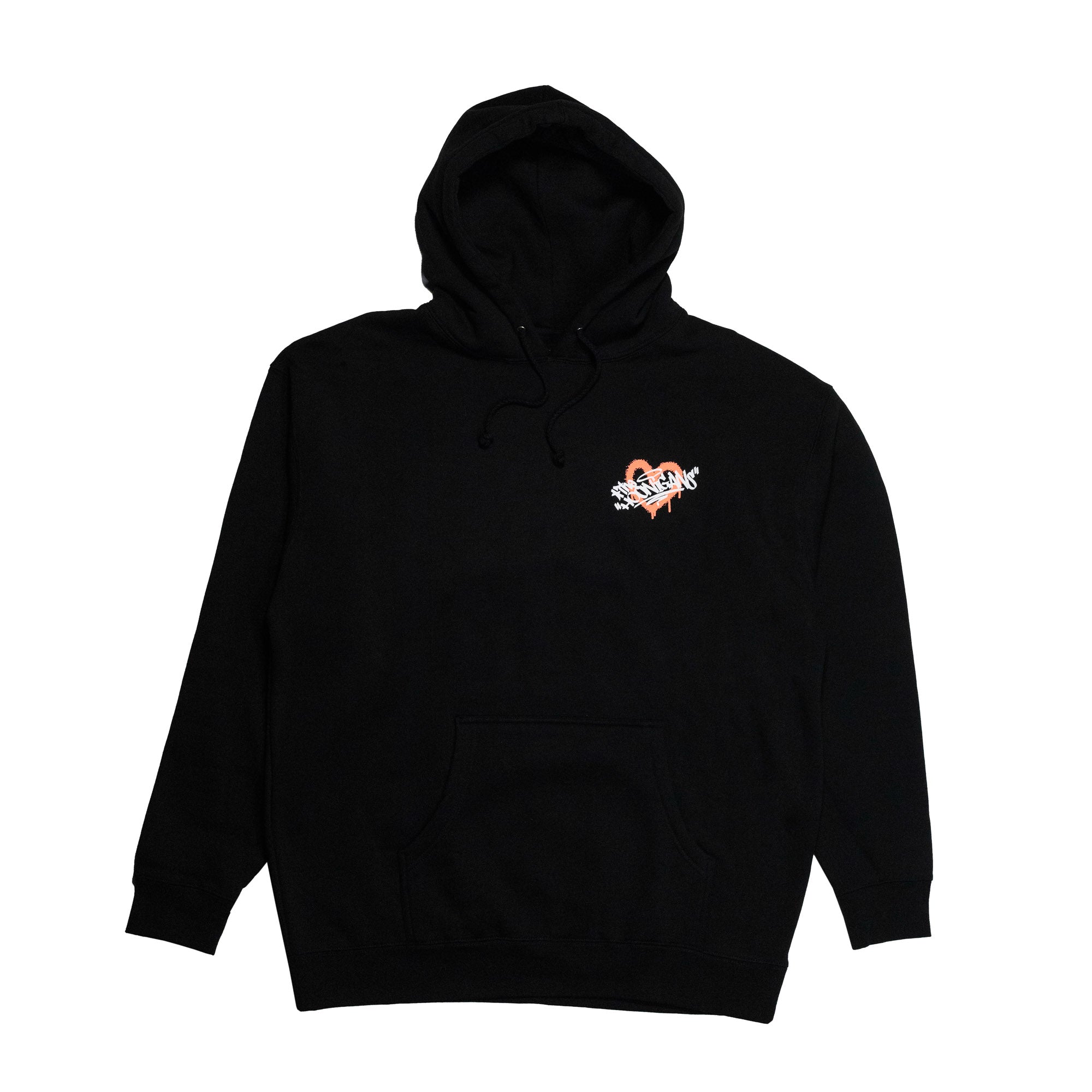 Hoonigan FIND OUT pullover hoodie in black featuring a large graphic logo on the front and a drawstring hood.