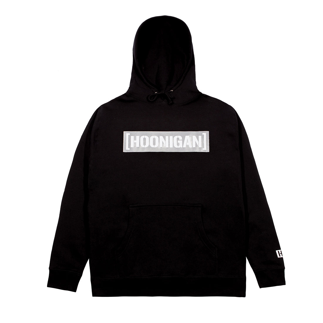 Hoonigan GAME DAY black and white pullover hoodie featuring a front logo design and a cozy fit.