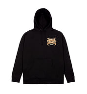 Hoonigan MAYHEM WORLDWIDE pullover hoodie featuring a bold graphic logo on the front, in black with a stylish hood and kangaroo pocket.