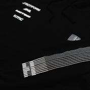 Hoonigan Motorsports pullover hoodie featuring a front design and sleeve detail in black.