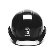 Hoonigan SAFETY THIRD Hard Hat in black with bold white text and logo design.